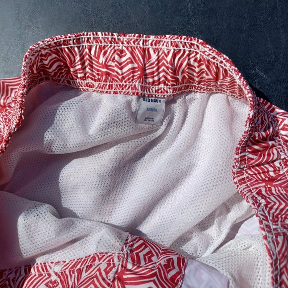 Old Navy DEEP POCKETS Swim Trunks M – Red/White - Picture 5 of 9
